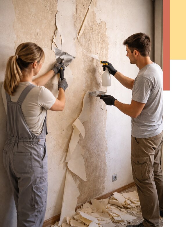 Снятие старых обоев в Солнечногорске от 5464 руб. под ключ недорого | ОТДЕЛОЧНИК-Слн