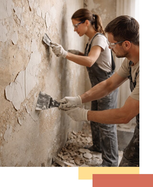 Снятие старой шпаклевки и подготовка поверхностей в Солнечногорске