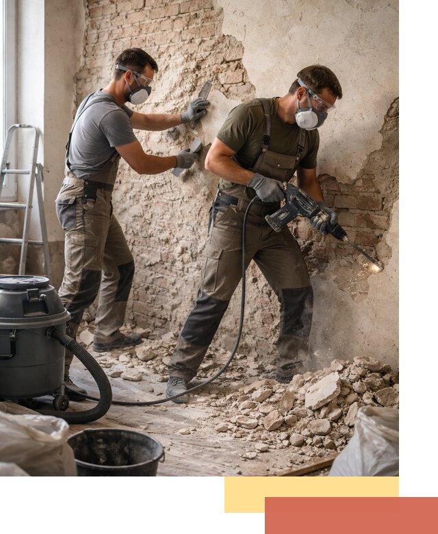 Демонтаж штукатурки со стен в Солнечногорске быстро и аккуратно