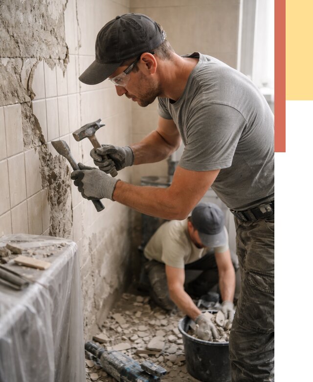 Демонтаж плитки со стен в Солнечногорске от 885 руб. — быстро и недорого | ОТДЕЛОЧНИК-Слн