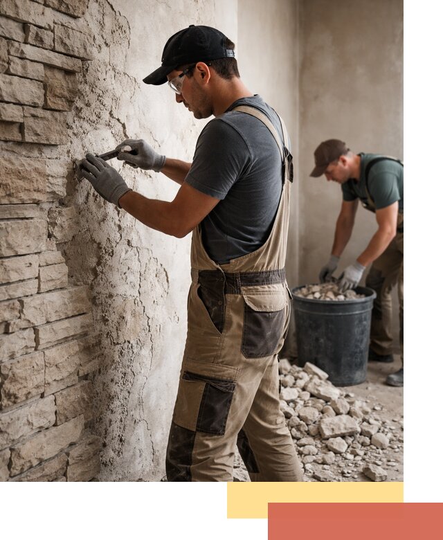 Демонтаж декоративного камня в Солнечногорске профессионально и безопасно