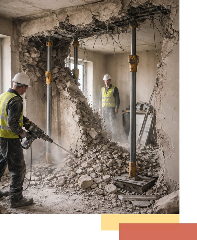 Снос несущих стен в Солнечногорске с гарантией безопасности и качества