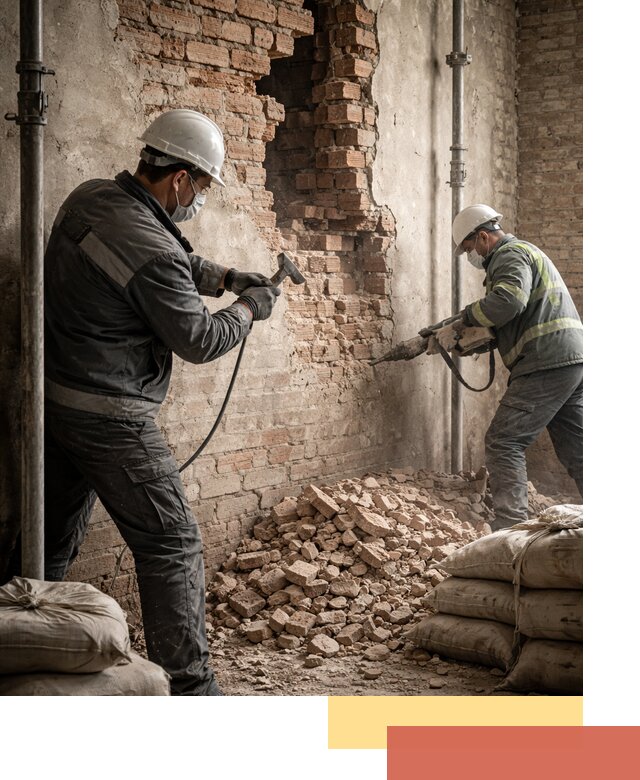 Демонтаж кирпичных стен в Солнечногорске быстро и безопасно