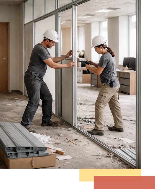 Демонтаж алюминиевых перегородок в Солнечногорске быстро и аккуратно