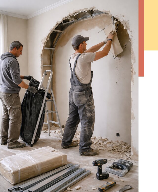 Демонтаж арки из гипсокартона в Солнечногорске от 3643 руб. — услуги под ключ | ОТДЕЛОЧНИК-Слн