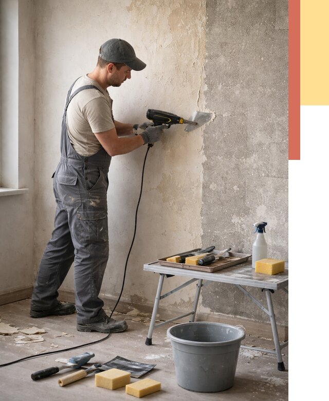 Очистка стен от клея в Солнечногорске от 1925 руб. — снятие и удаление клея со стен | ОТДЕЛОЧНИК-Слн