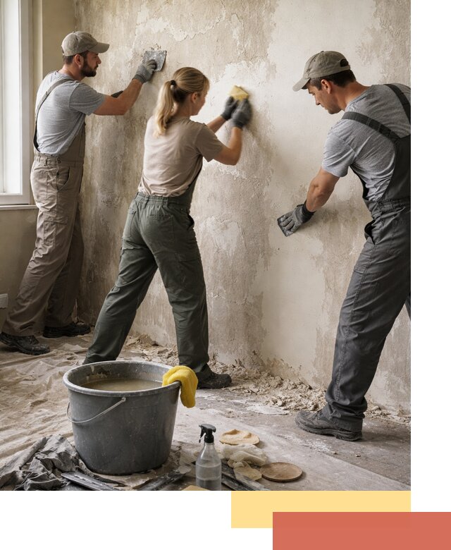 Очистка стен от клея и грунтовки в Солнечногорске качественно и быстро