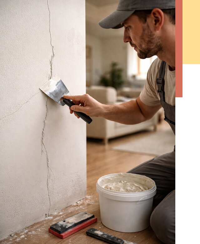 Заделка трещин и сколов в Солнечногорске от 2550 руб. — быстро и недорого | ОТДЕЛОЧНИК-Слн