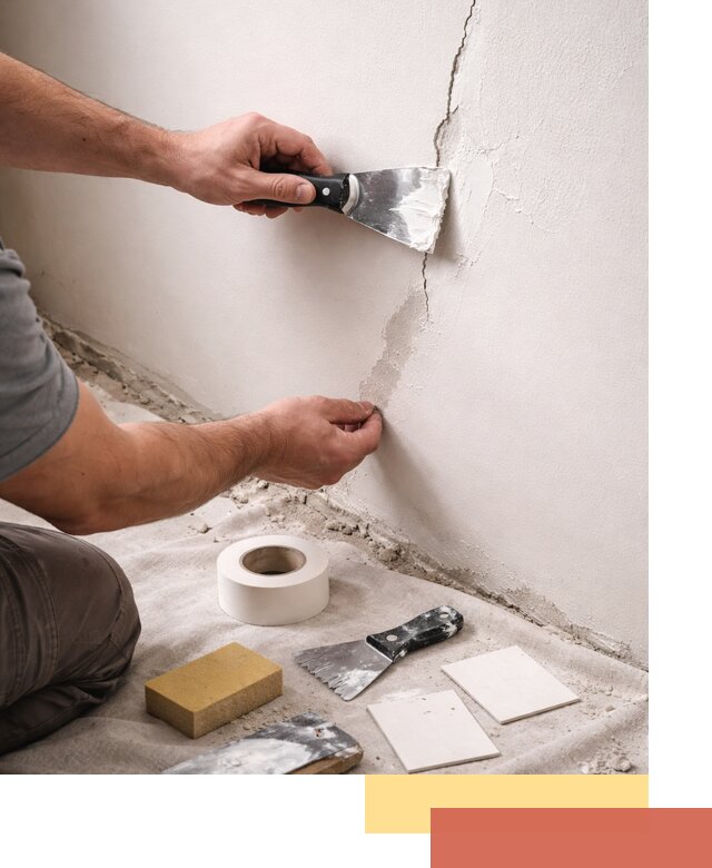 Заделка трещин и сколов в стенах и потолках в Солнечногорске