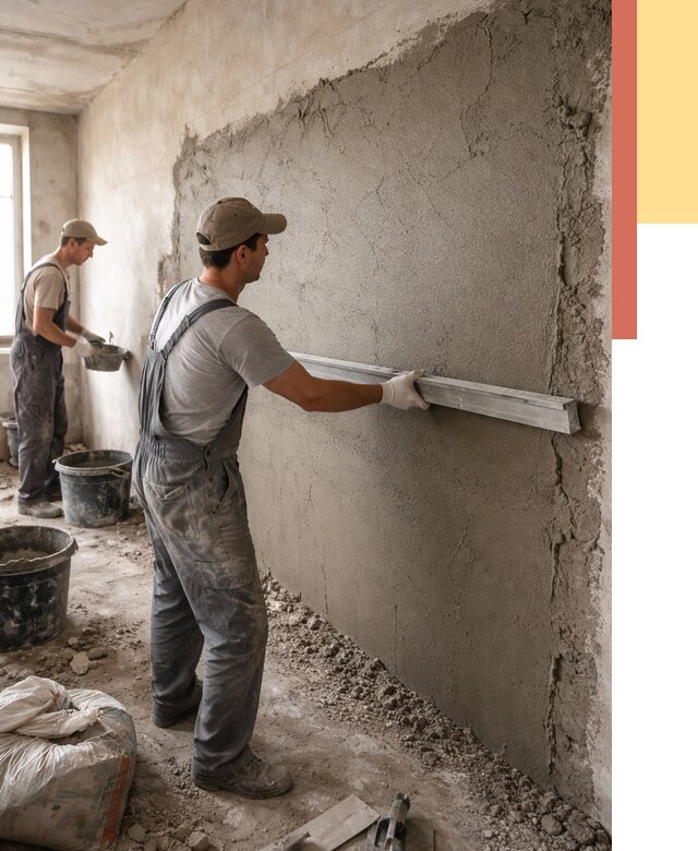 Цементная штукатурка стен в Солнечногорске от 4684 руб/м2 — быстро и недорого | ОТДЕЛОЧНИК-Слн