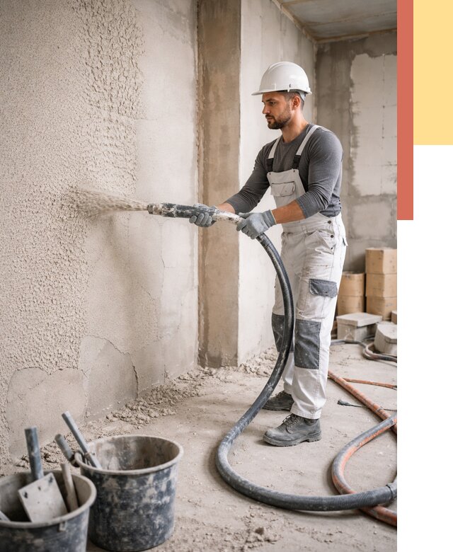 Машинная штукатурка стен в Солнечногорске под ключ от 6765 руб./м2 | ОТДЕЛОЧНИК-Слн