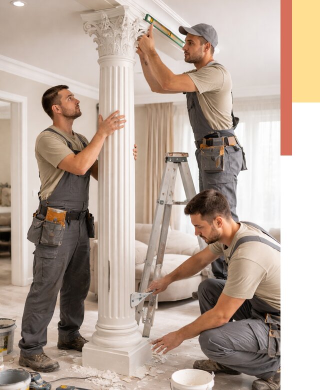 Установка декоративных колонн в Солнечногорске от 12490 руб. под ключ | ОТДЕЛОЧНИК-Слн