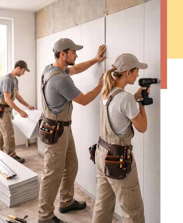 Монтаж ПВХ панелей на стены в Солнечногорске от 468 руб/м2 — быстро и недорого | ОТДЕЛОЧНИК-Слн