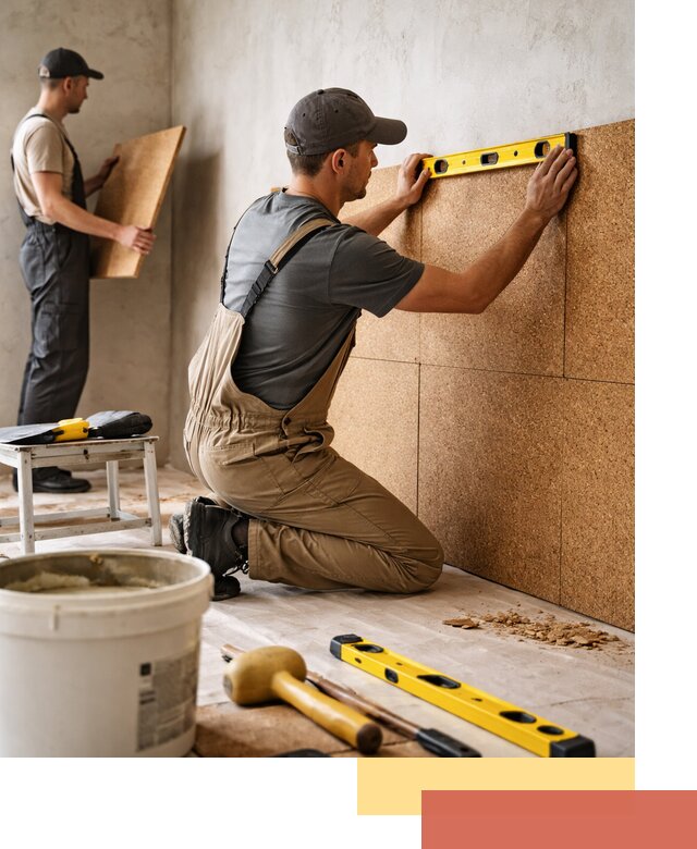 Монтаж пробковых панелей на стены в Солнечногорске быстро и качественно