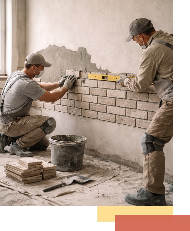 Монтаж декоративного кирпича профессионально в Солнечногорске