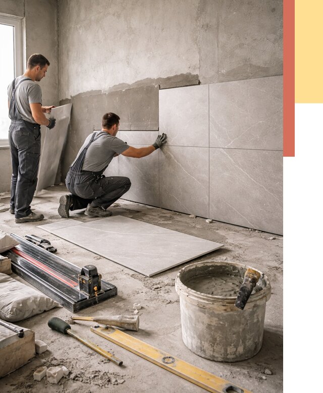 Облицовка стен керамогранитом в Солнечногорске от 4371 руб./м² — услуги под ключ | ОТДЕЛОЧНИК-Слн