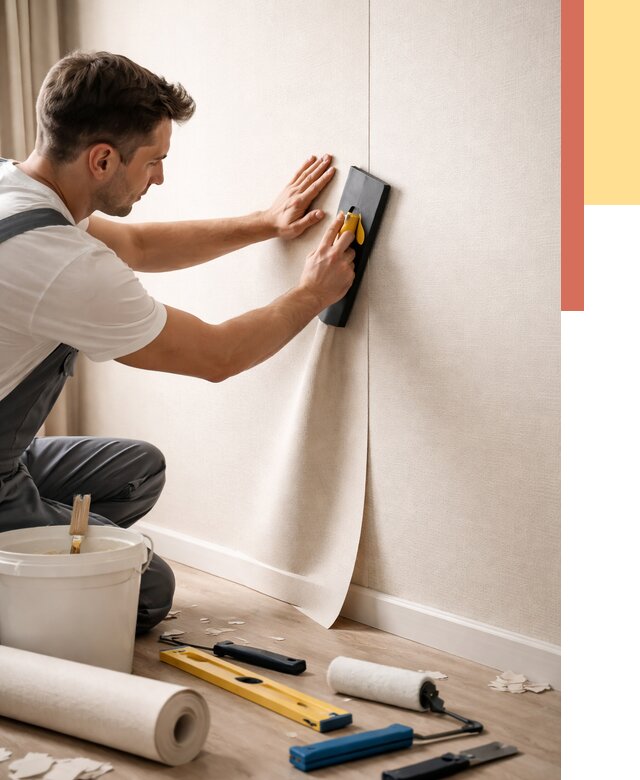 Поклейка виниловых обоев в Солнечногорске от 4684 руб. | Быстро и недорого — ОТДЕЛОЧНИК-Слн