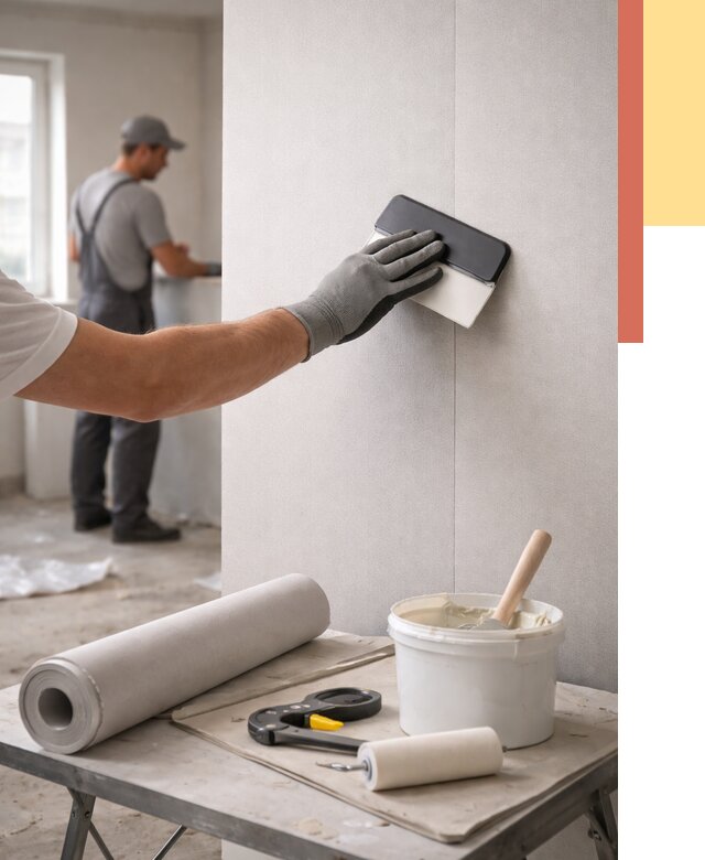 Поклейка обоев под покраску в Солнечногорске от 3643 руб. за м2 | ОТДЕЛОЧНИК-Слн