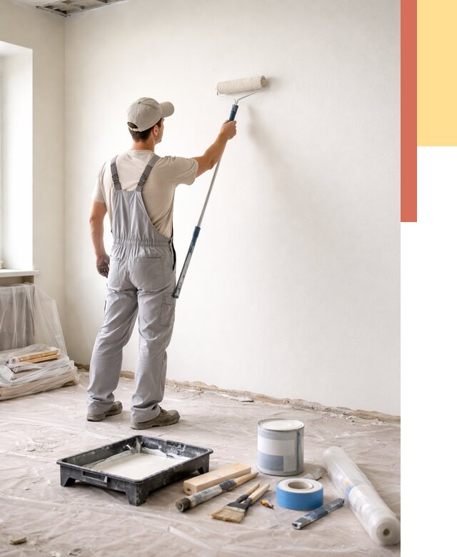 Покраска стен водоэмульсионной краской в Солнечногорске от 468 руб. за м² | ОТДЕЛОЧНИК-Слн