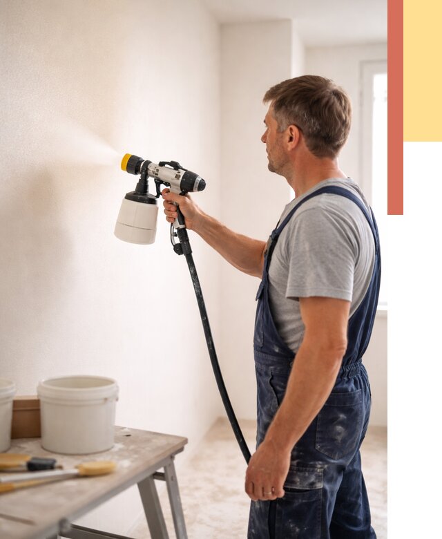 Покраска стен краскопультом в Солнечногорске от 7806 руб. — механизированная покраска | ОТДЕЛОЧНИК-Слн