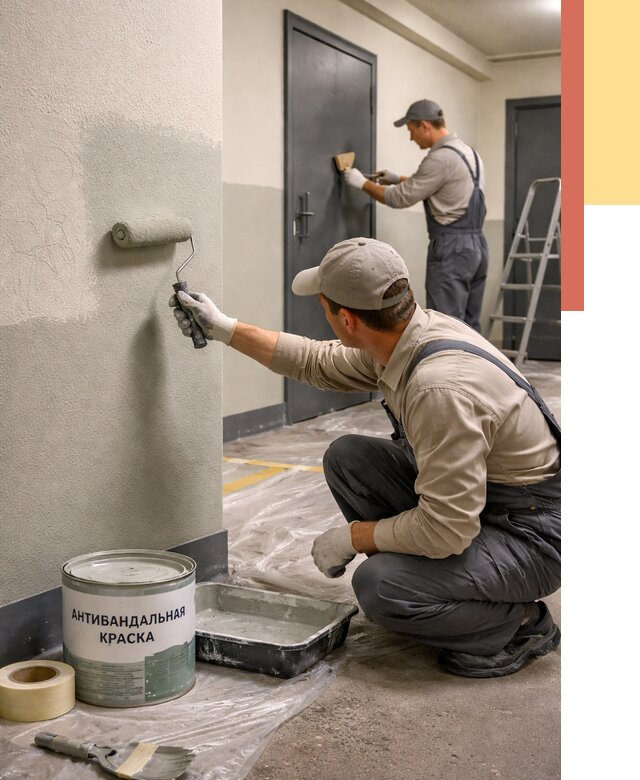 Покраска стен антивандальной краской в Солнечногорске от 4684 руб./м² под ключ | ОТДЕЛОЧНИК-Слн