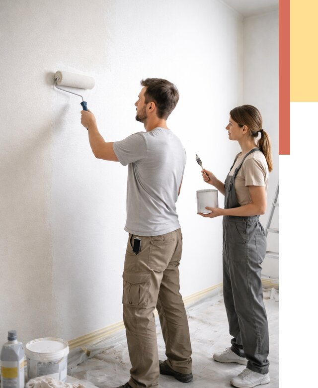 Окраска стен по стеклохолсту в Солнечногорске от 4684 руб/м² под ключ | ОТДЕЛОЧНИК-Слн