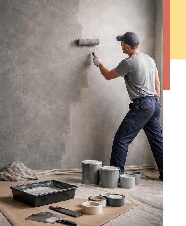 Покраска стен под бетон в Солнечногорске от 677 руб. за м2 — быстро и недорого | ОТДЕЛОЧНИК-Слн