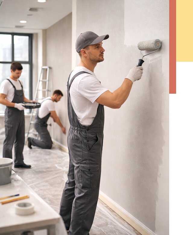 Покраска стен в офисе в Солнечногорске от 8847 руб. — быстро и недорого | ОТДЕЛОЧНИК-Слн