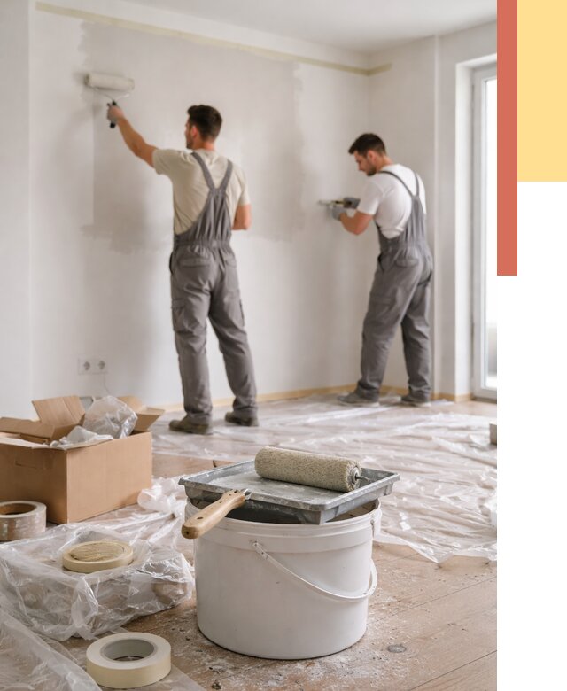 Покраска стен в квартире в Солнечногорске от 2602 руб/м2 — быстро и недорого | ОТДЕЛОЧНИК-Слн