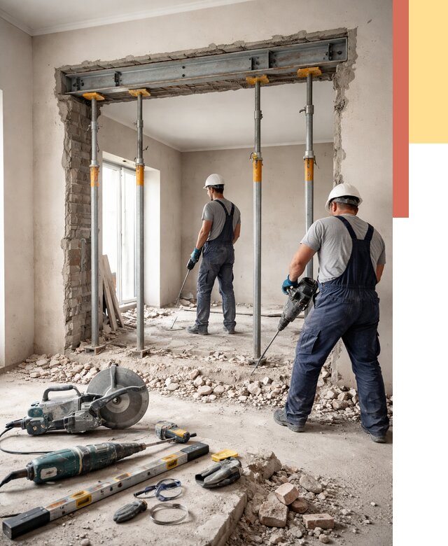 Прорезка проема в стене в Солнечногорске от 4684 руб. — быстро и недорого | ОТДЕЛОЧНИК-Слн