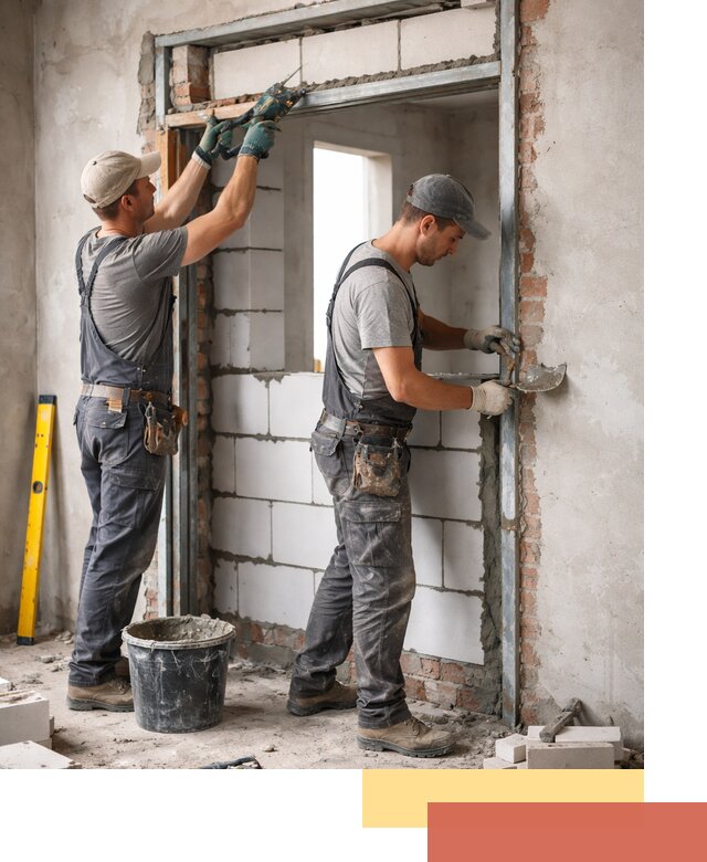 Закладка дверного проема под ключ в Солнечногорске: демонтаж, монтаж, отделка