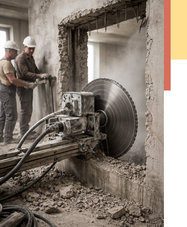 Алмазная резка проемов в Солнечногорске от 4684 руб. быстро и недорого | ОТДЕЛОЧНИК-Слн