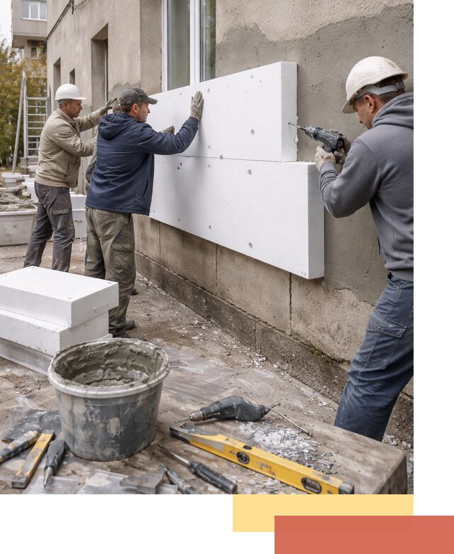 Утепление наружных стен пенопластом в Солнечногорске