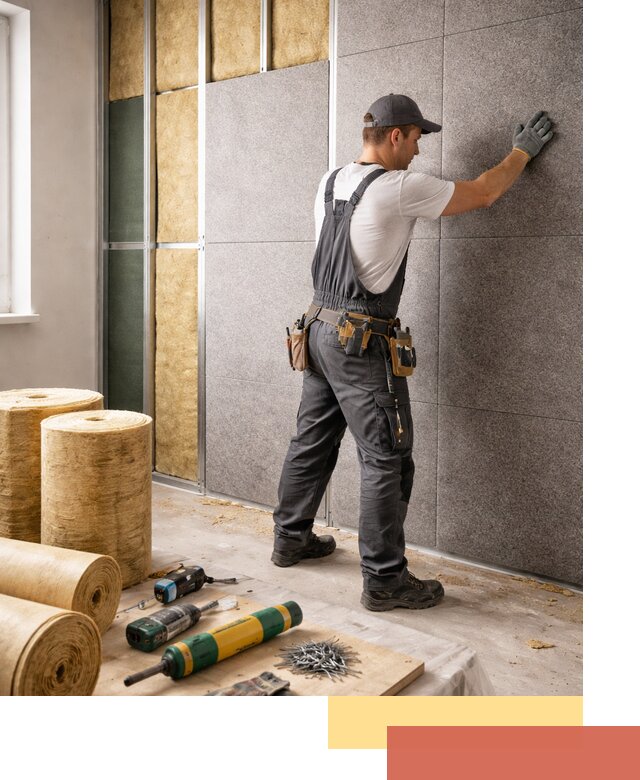 Профессиональная шумоизоляция стен в Солнечногорске для квартиры и офиса