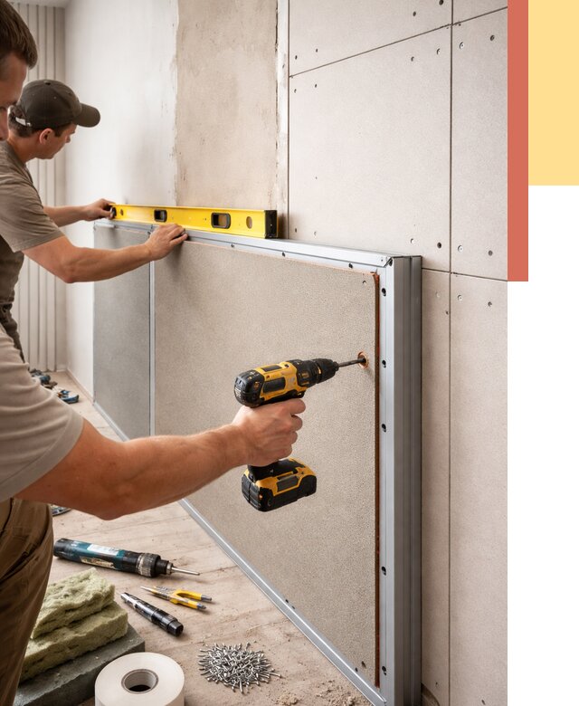 Шумоизоляция стен панелями ЗИПС в Солнечногорске от 2290 руб./м² под ключ | ОТДЕЛОЧНИК-Слн