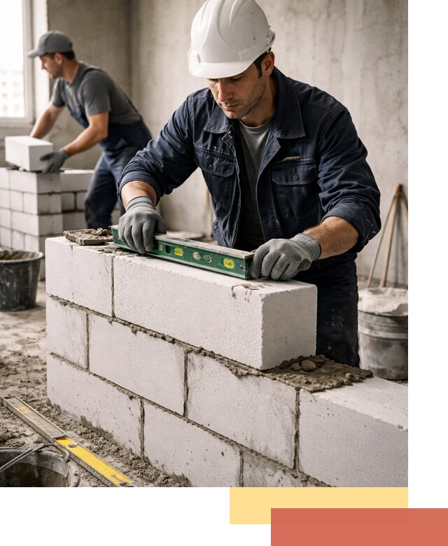 Кладка перегородок из пеноблока под ключ в Солнечногорске