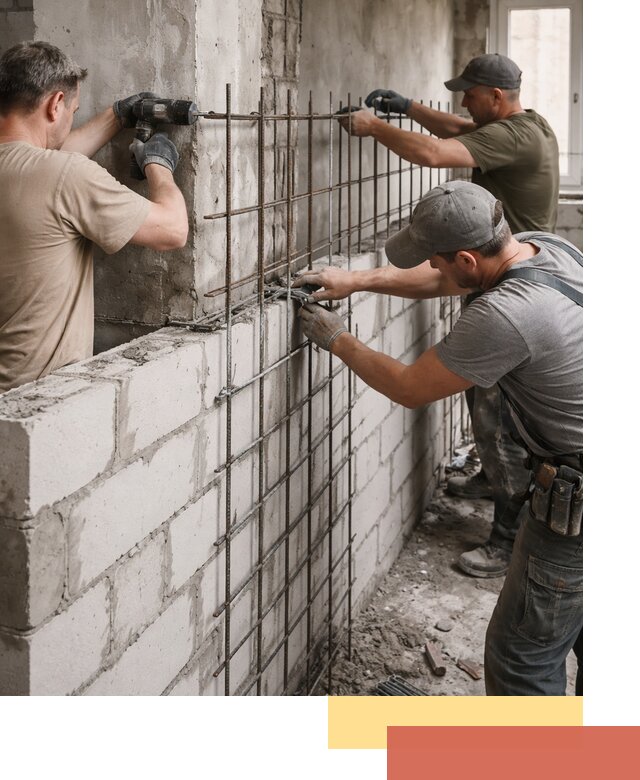 Армирование кладки перегородок в Солнечногорске профессионально и надёжно