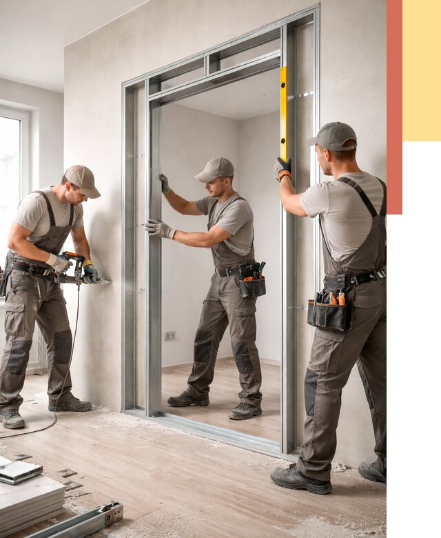 Устройство дверного проема в перегородке в Солнечногорске от 4684 руб. под ключ | ОТДЕЛОЧНИК-Слн