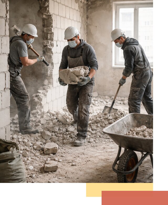 Демонтаж блочных перегородок в Солнечногорске быстро и аккуратно