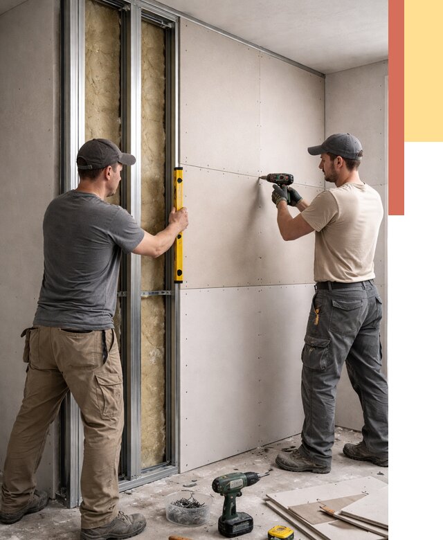 Монтаж двухслойной перегородки из гипсокартона в Солнечногорске от 1509 руб. | ОТДЕЛОЧНИК-Слн