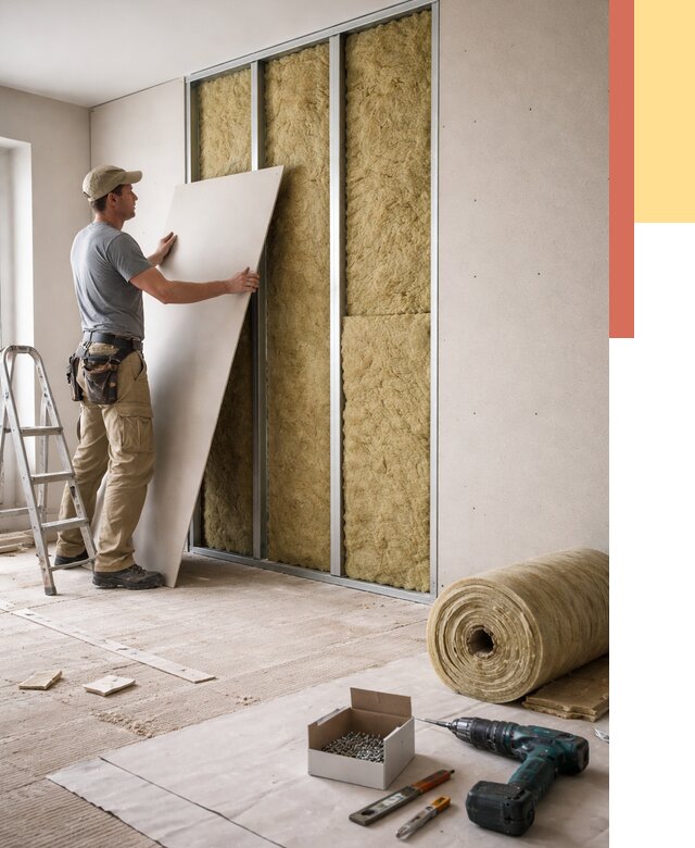 Перегородка из гипсокартона с шумоизоляцией в Солнечногорске от 3247 руб. | ОТДЕЛОЧНИК-Слн