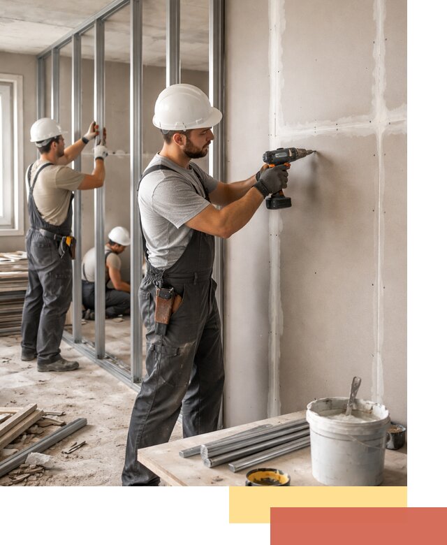 Перегородки из огнестойкого гипсокартона в Солнечногорске под ключ