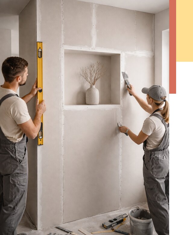 Перегородка из гипсокартона с нишей в Солнечногорске от 3383 руб. под ключ | ОТДЕЛОЧНИК-Слн