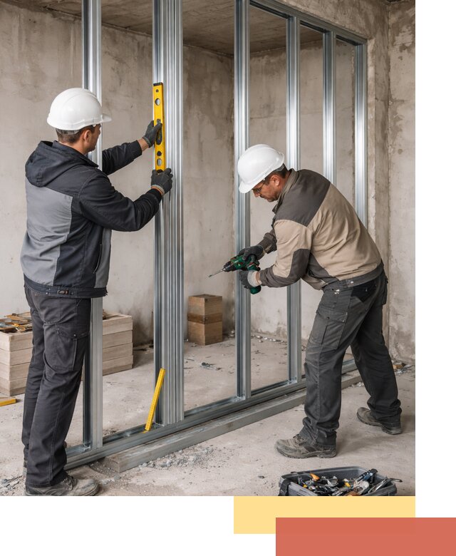 Монтаж каркаса перегородки из профиля в Солнечногорске