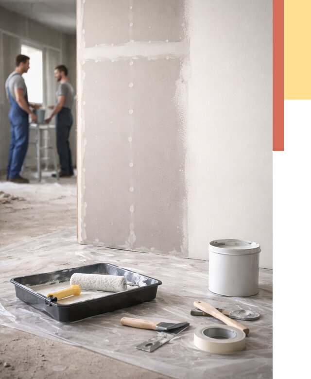 Покраска перегородок из гипсокартона в Солнечногорске от 4684 руб. под ключ | ОТДЕЛОЧНИК-Слн