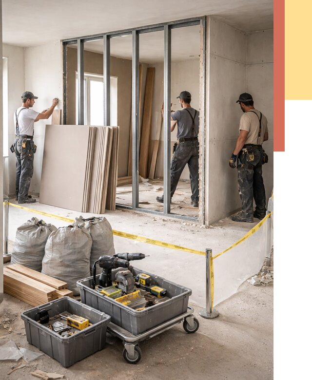 Перенос гипсокартонной перегородки в Солнечногорске под ключ от 4684 руб. | Демонтаж и монтаж – ОТДЕЛОЧНИК-Слн