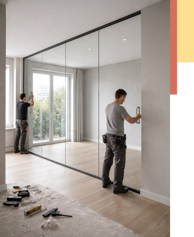 Изготовление стеклянных перегородок в Солнечногорске от 12854 руб. под ключ | ОТДЕЛОЧНИК-Слн