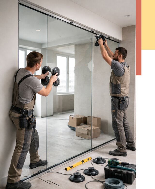 Монтаж стеклянных перегородок в Солнечногорске от 6765 руб. | ОТДЕЛОЧНИК-Слн