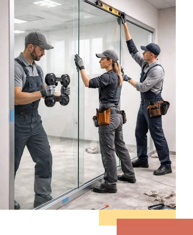 Профессиональный монтаж стеклянных перегородок в Солнечногорске