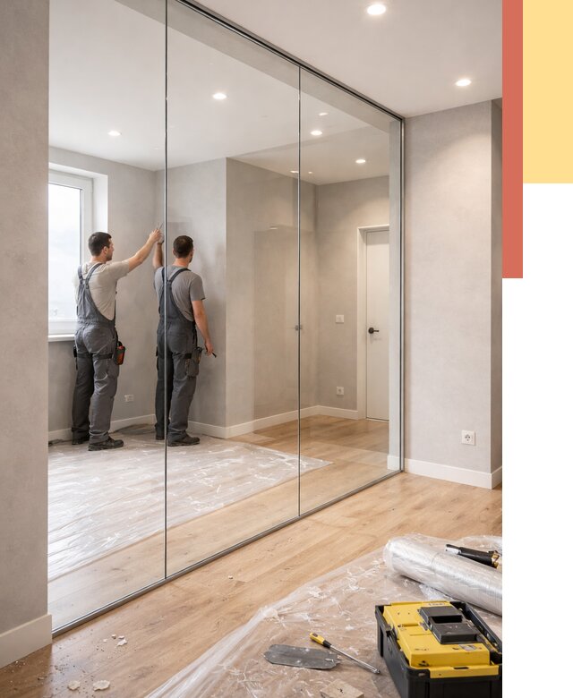 Безрамные стеклянные перегородки в Солнечногорске — монтаж от 9888 руб. | ОТДЕЛОЧНИК-Слн